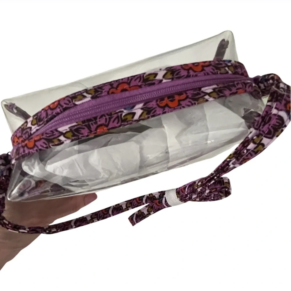 NWT Vera Bradley Clear Stadium Crossbody Bag Scaevola Fan Pattern